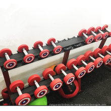 Rack para mancuernas usado / Equipo de gimnasio comercial / Rack para mancuernas de 10 pares